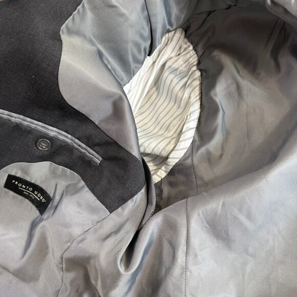 Pronto Uomo Men’s Wool Blend Blazer – 46R / 40W – Charcoal Gray NOS - Picture 9 of 10